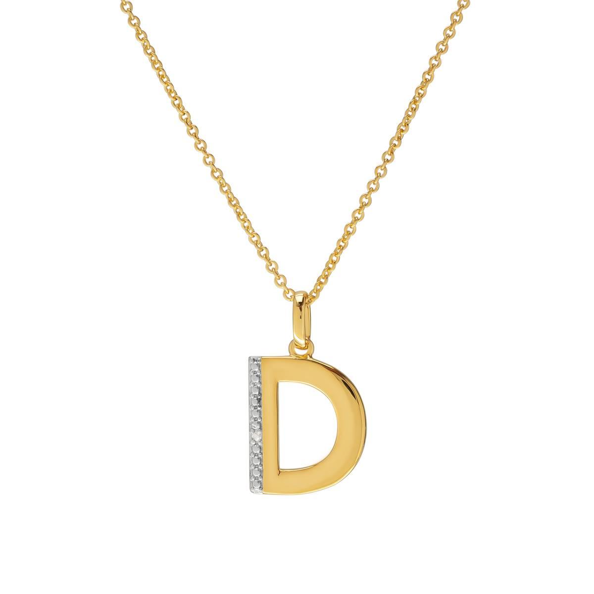 Accents by Gianni Argento Diamond Accent Block Initial D Pendant