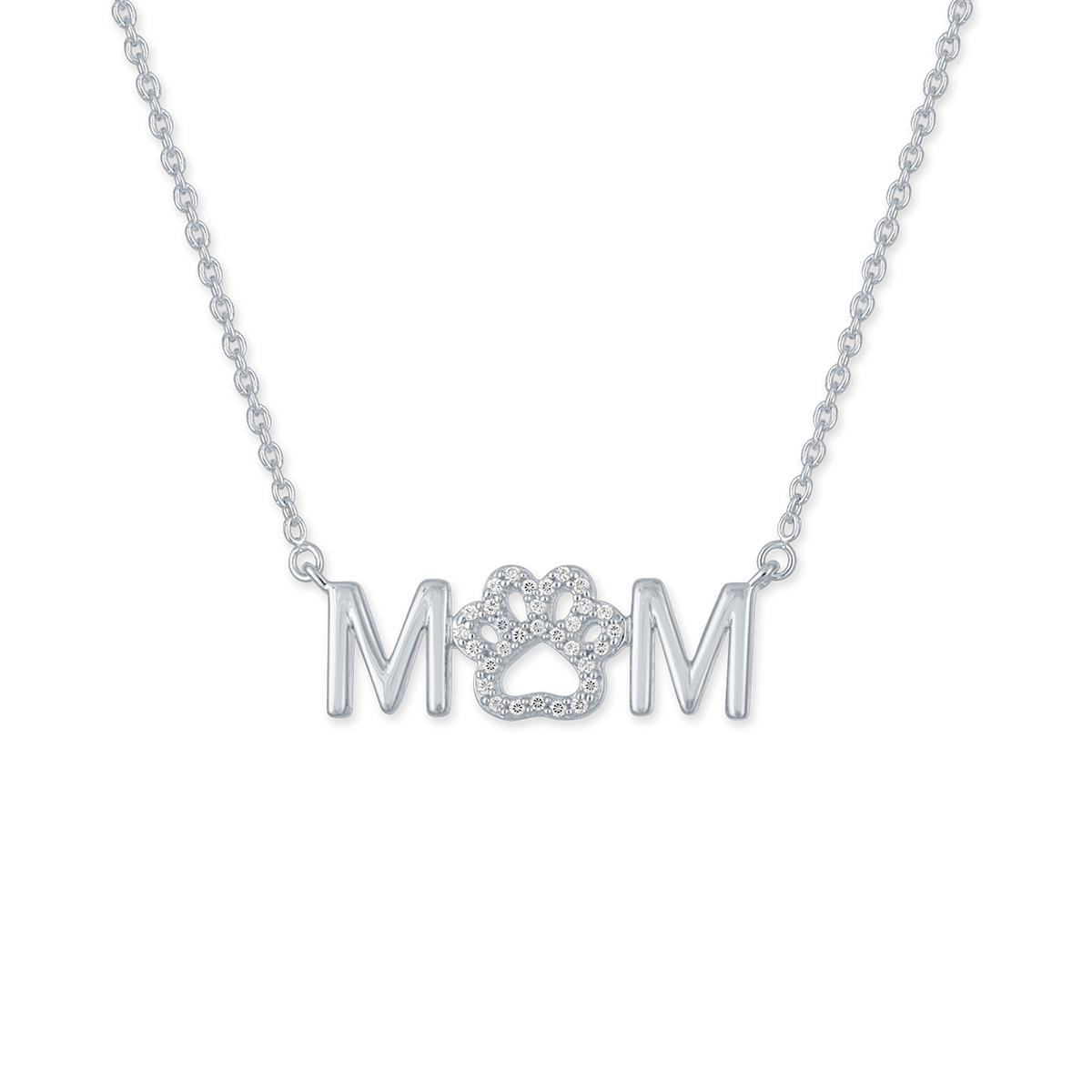 Diamond Classics(tm) 1/10ctw. Diamond Silver Pet Mom Necklace