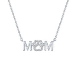 Diamond Classics(tm) 1/10ctw. Diamond Silver Pet Mom Necklace