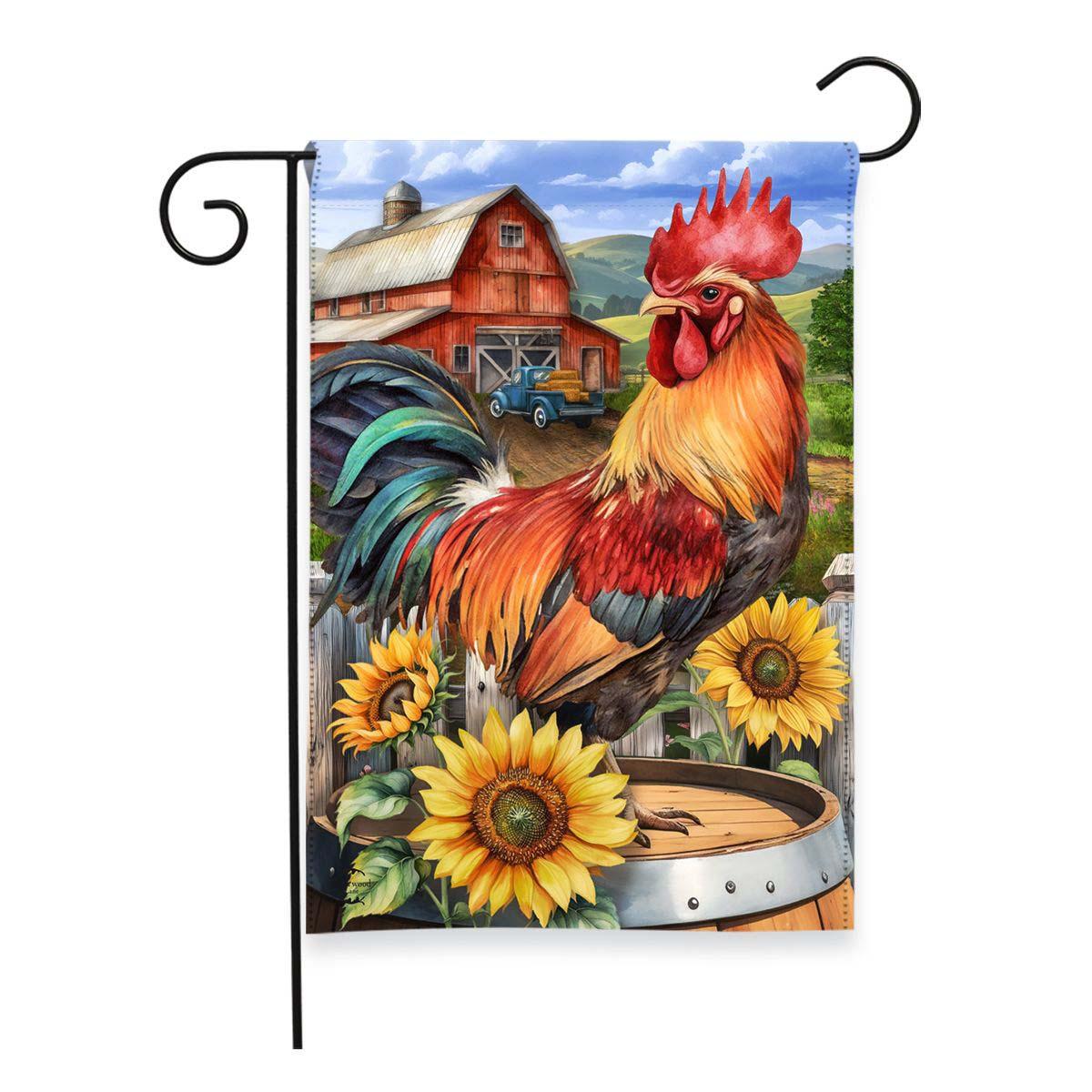 Briarwood Lane Farm Yard Rooster Garden Flag