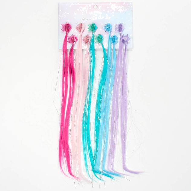 Girls Capelli® New York 10pc. Glitter Hair Clips w/ Faux Hair