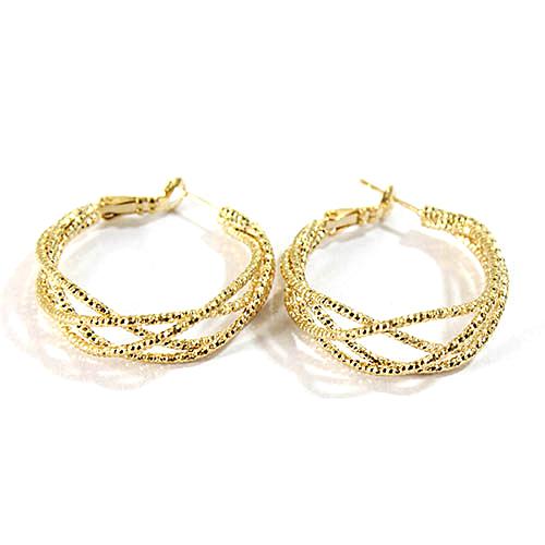 Adrienne Vittadini 4 Row Intertwined Hoop Earrings