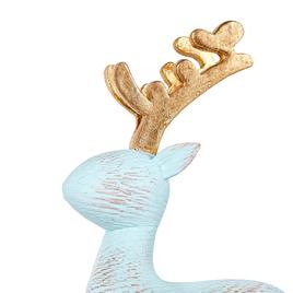 National Tree 9in. Pastel Blue Woodgrain Deer Figurine