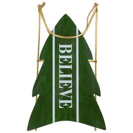Northlight Seasonal 18.25in. Wooden Sled Believe Christmas Decor