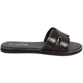 Womens Love 83 Rhinestone Band Jelly Sandals