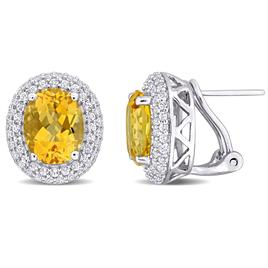 Sophia B 7 4/5ctw. Citrine & White Topaz Stud Earrings
