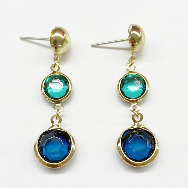 Ashley Cooper™ Blue & Gold Stone Drop Earrings