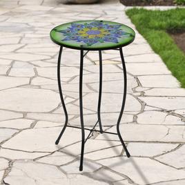 Northlight Seasonal 19in. Peacock Flower Tail Patio Side Table