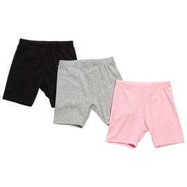Girls (4-6x) One Step Up 3pk. Solid Bike Shorts - Pink Lady