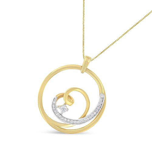 Espira 10kt. Yellow Gold 1/6ctw. Round Diamond Necklace