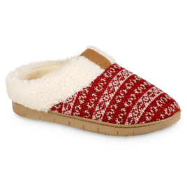 Womens Isotoner Fairisle Braelyn Hoodback Slippers