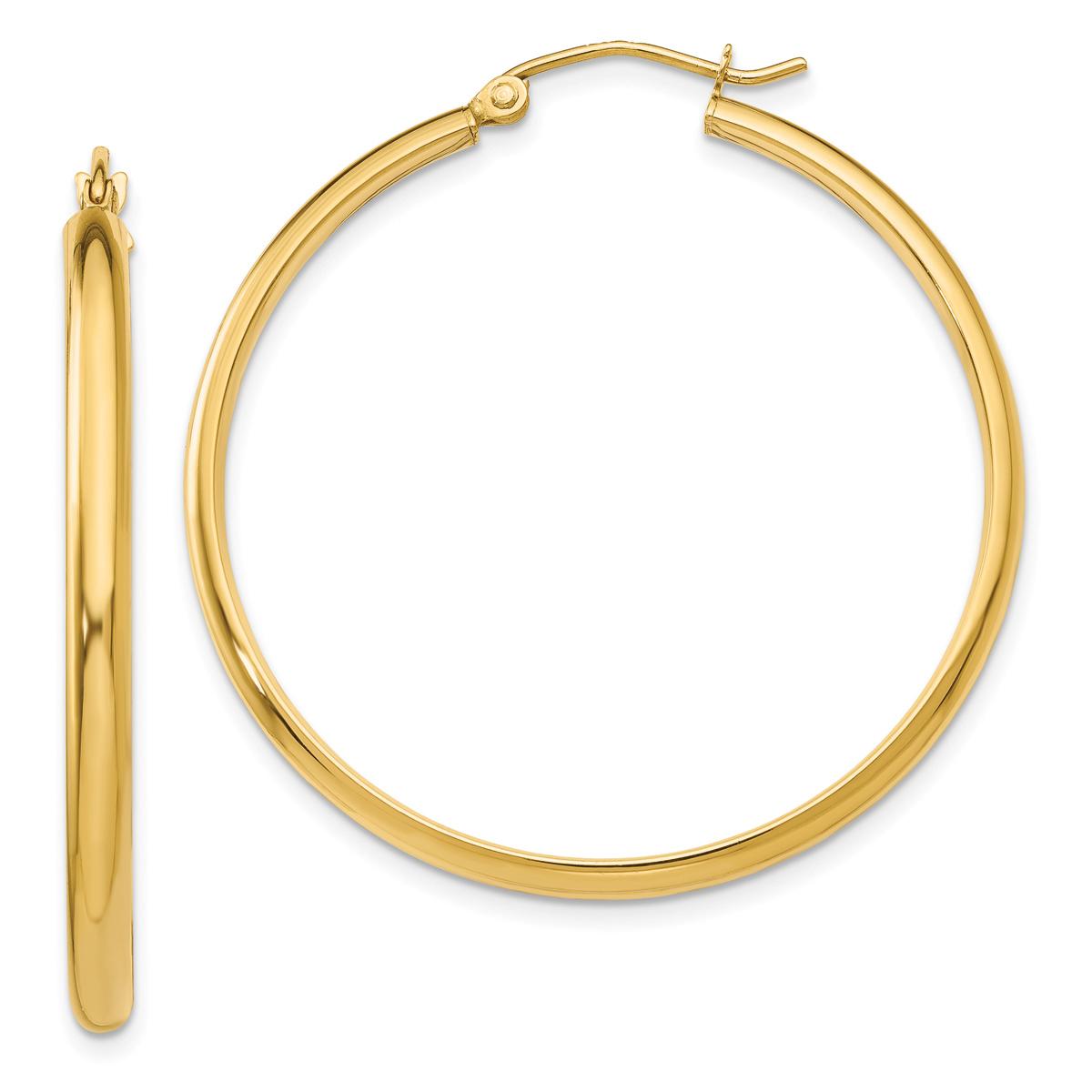 Gold Classics(tm) 37mm 14kt. Gold Polished Hoop Earrings