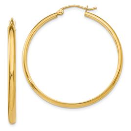 Gold Classics(tm) 37mm 14kt. Gold Polished Hoop Earrings