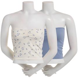 Juniors Pink Rose 2pk. Teddy Bears & Bow Tube Tops with Lace Trim