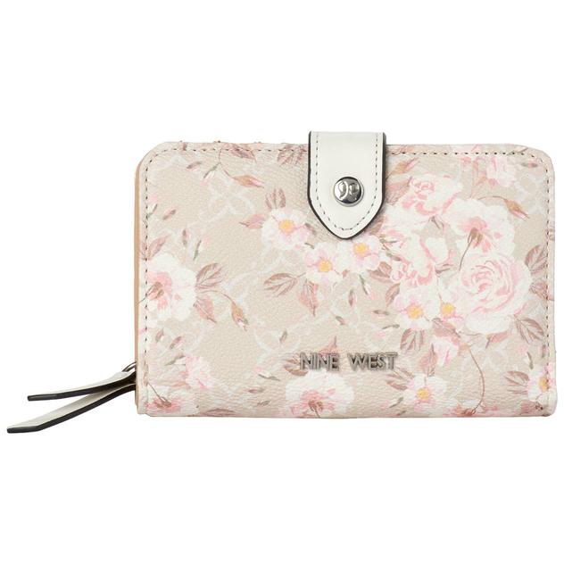 Womens Nine West Norah French Wallet - Milk Logo Floral