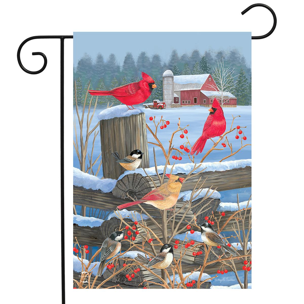 Briarwood Lane Birds of Winter Garden Flag