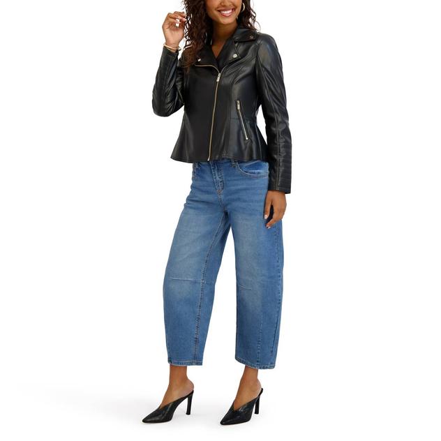Womens Kensie Faux Leather Motorcycle Jacket