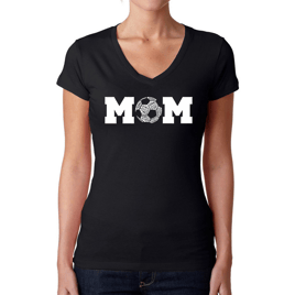 Plus Size LA Pop Art Soccer Mom Word Art V-Neck Tee