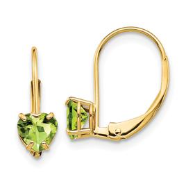 Gemstone Classics™ 14kt. Gold Heart Leverback Earrings