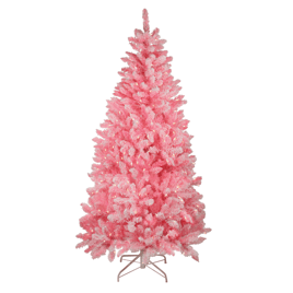 Northlight 7ft. Pre-Lit Medium Flocked Pink Christmas Tree