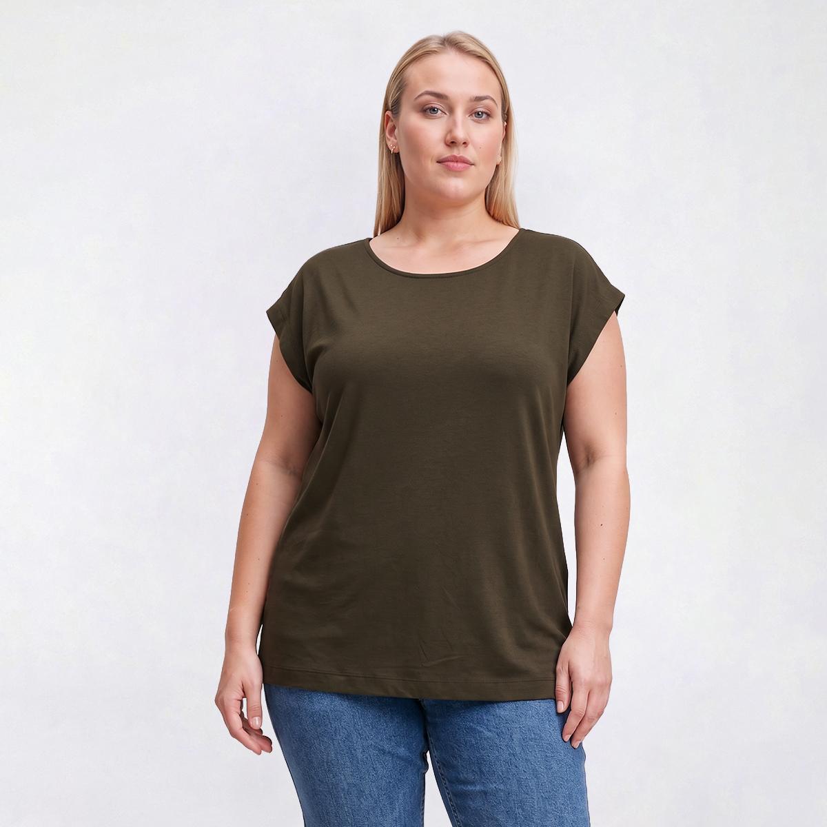 Plus Size Preswick & Moore(R) Short Extended Sleeve Solid Tee