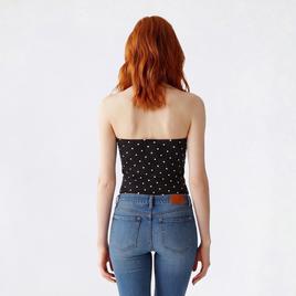 Juniors No Comment Yum Jersey Dot Print Reversible Tube Top