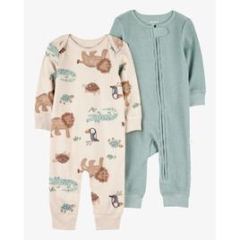 Baby Boy (NB-12M) Carter''s(R) 2pk. Safari & Solid Jumpsuits