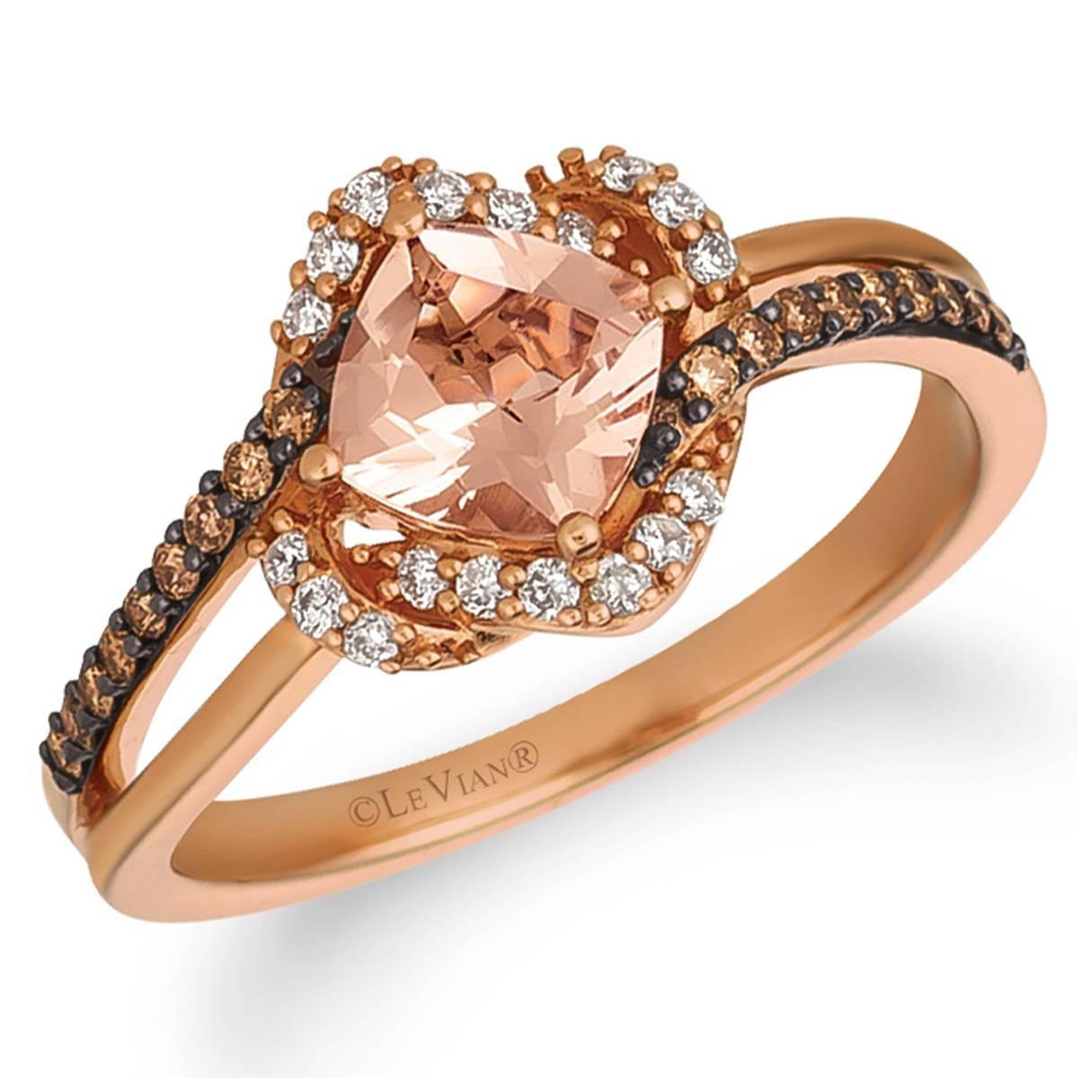 Le Vian Chocolatier(R) Peach Morganite(tm) Diamond Ring