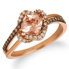 Le Vian Chocolatier(R) Peach Morganite(tm) Diamond Ring