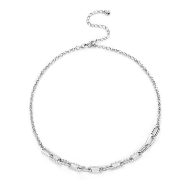 Wearable Art Silver-Tone Rolo & Paper Clip Chain Necklace