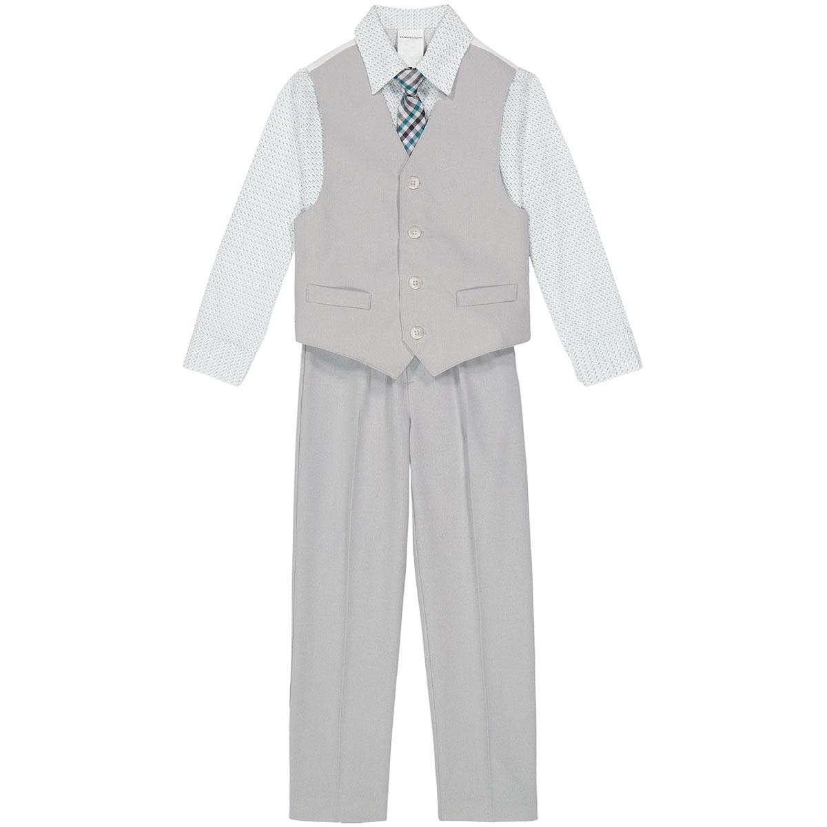 Boys (4-7) Van Heusen(R) Silver Heather Poplin Vest Dresswear Set