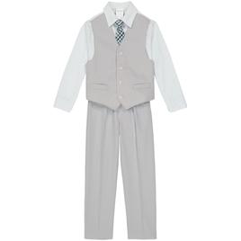 Boys (4-7) Van Heusen(R) Silver Heather Poplin Vest Dresswear Set