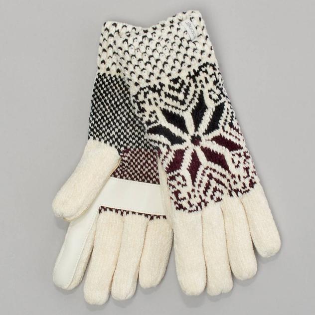 Womens Isotoner Chenille Snowflake Gloves