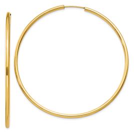 Gold Classics(tm) 56mm. 14kt. Polished Endless Hoop Earrings
