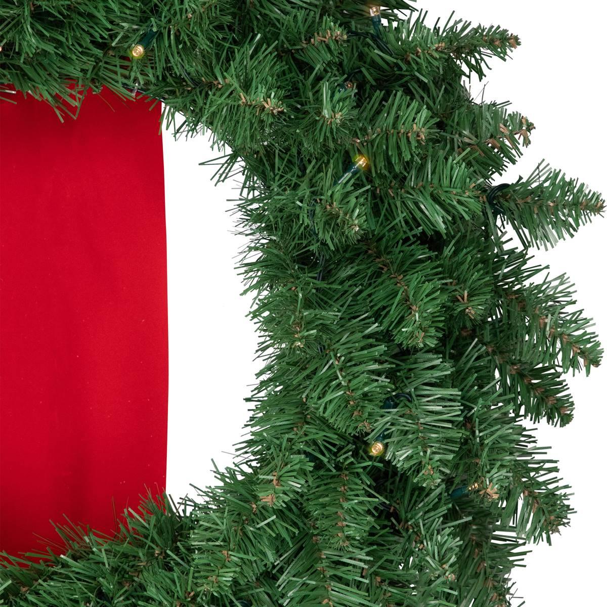 Northlight Seasonal Pre-Lit Wreaths on Red Ribbon - Set of 3