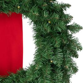 Northlight Seasonal Pre-Lit Wreaths on Red Ribbon - Set of 3