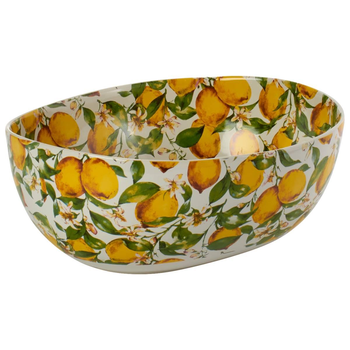 Home Essentials Oval Lemon Garden Serving Bowl