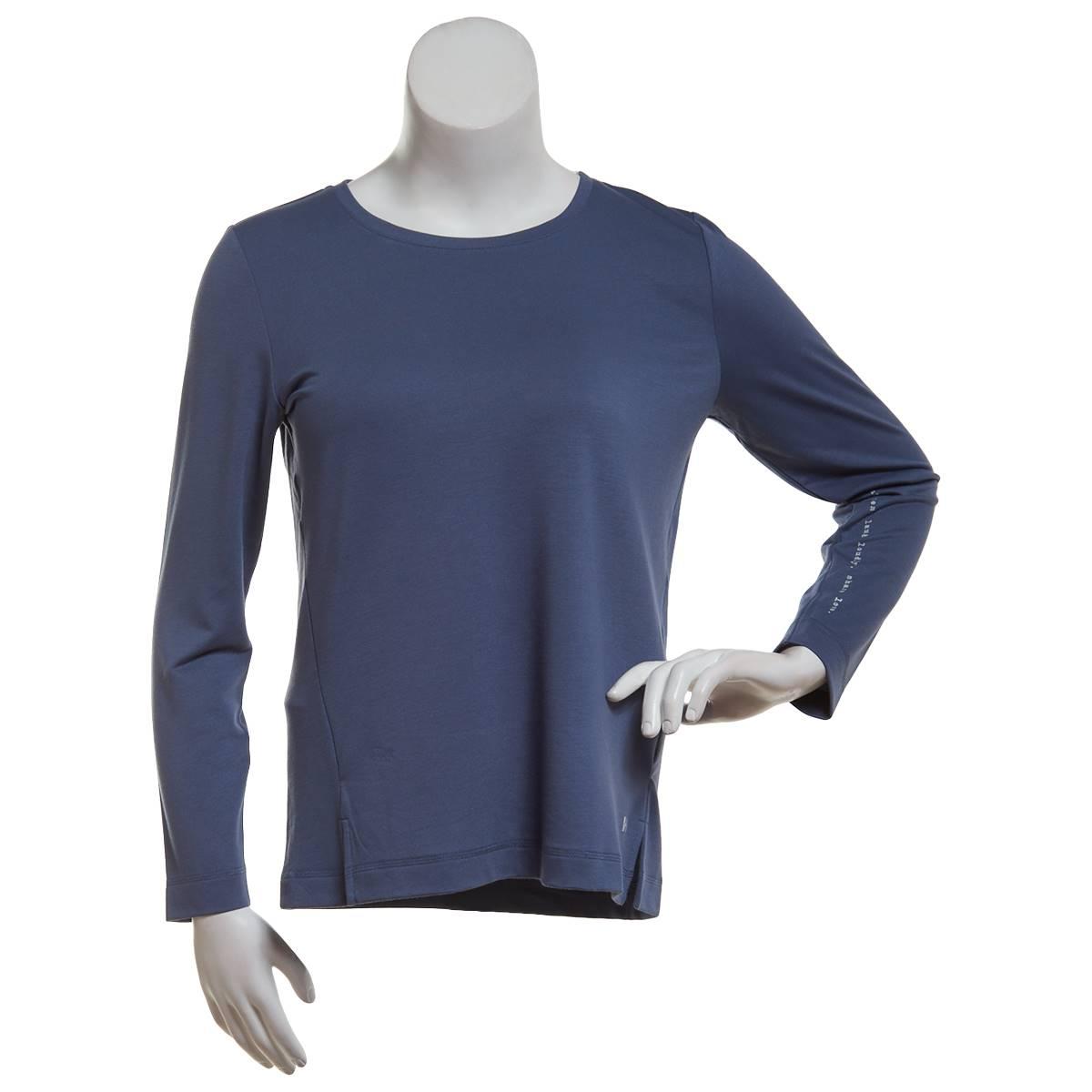 Womens HUE(R) Crew Neckline Long Sleeve Solid Pajama Tee