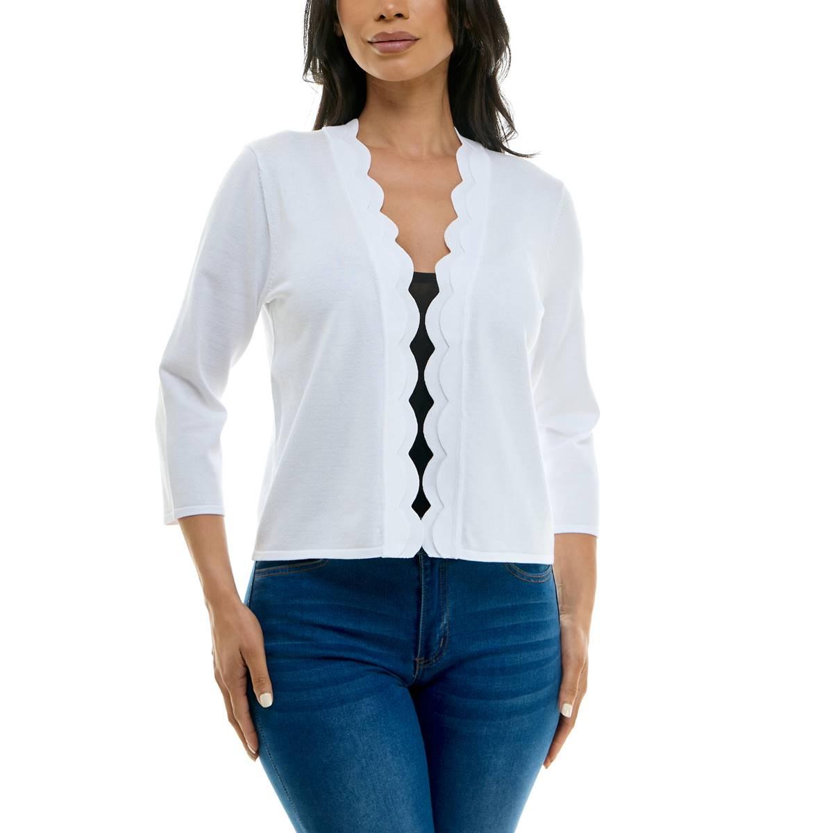 Womens Nina Leonard Scallop Bolero Midi Dress