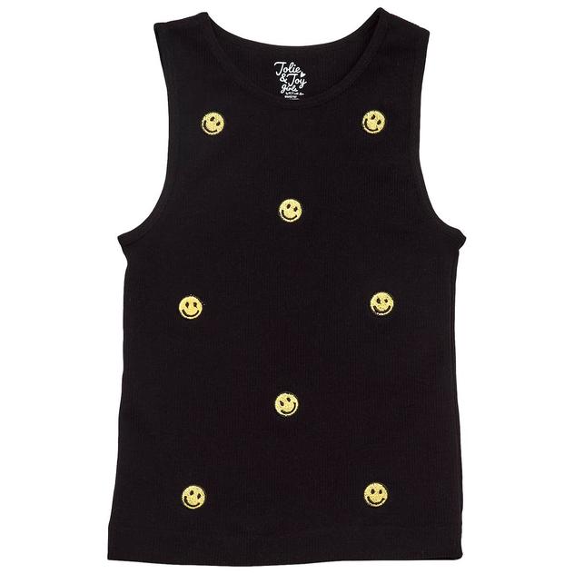 Girls (7-16) Jolie & Joy Smiley Embroidered Seamless Tank Top
