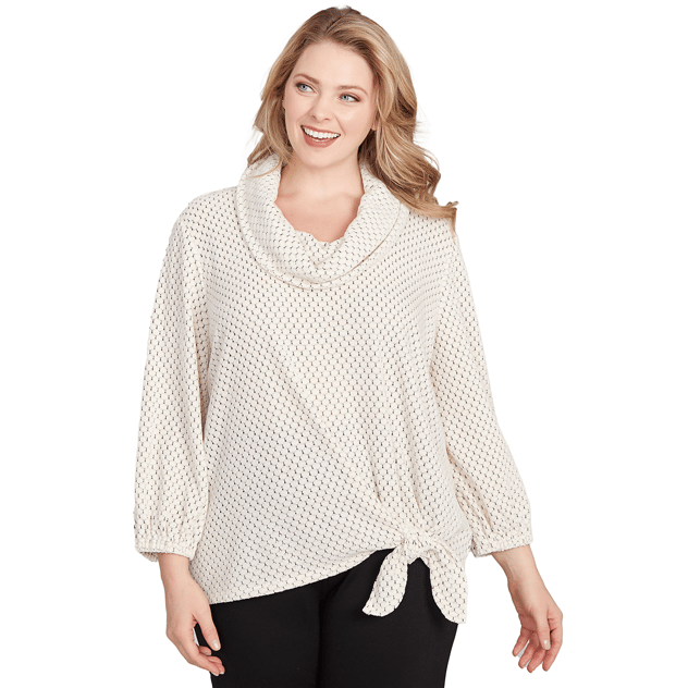 Plus Size Ruby Rd. New Neutrals Honeycomb Chenille Blouse