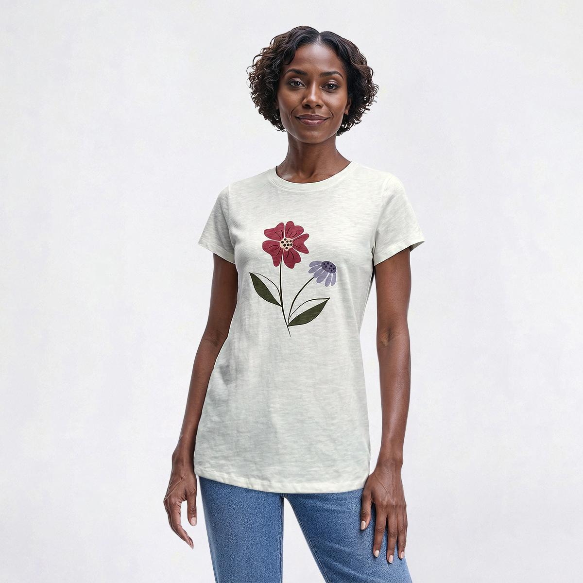 Petite Mountain Ridge Short Sleeve Floral Graphic Tee