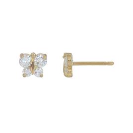 14kt. Yellow Gold Cubic Zirconia Butterfly Stud Earrings