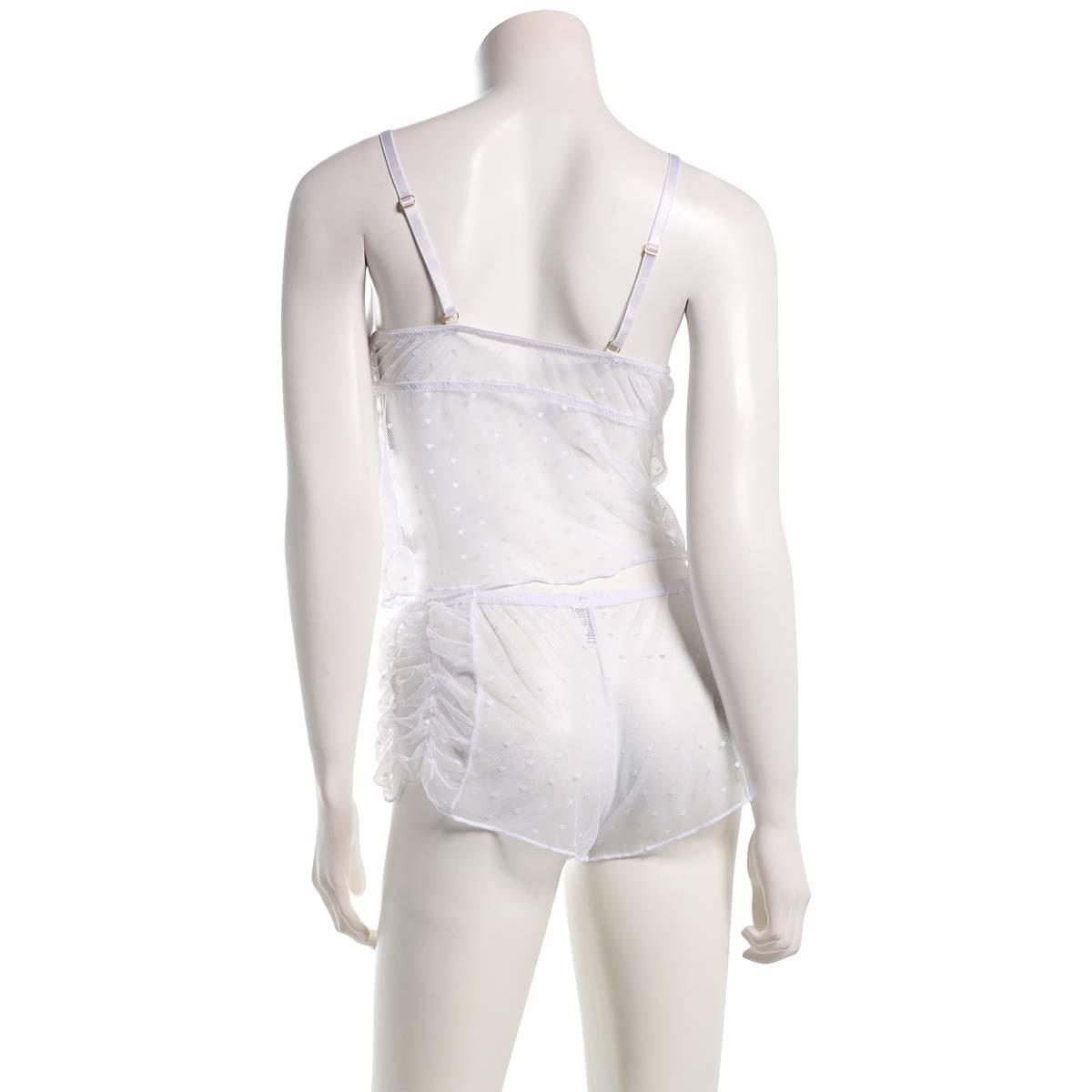 Womens Spree Intimates Ruched Mesh Cami & Shorts - CA2033