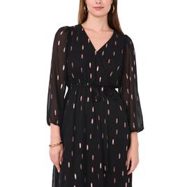 Womens MSK Surplice Chiffon Foil Midi Dress