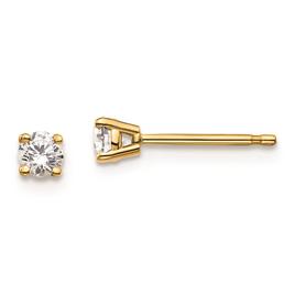 Pure Fire 14kt. Yellow Gold 1/10ctw Diamond 4-Prong Stud Earrings