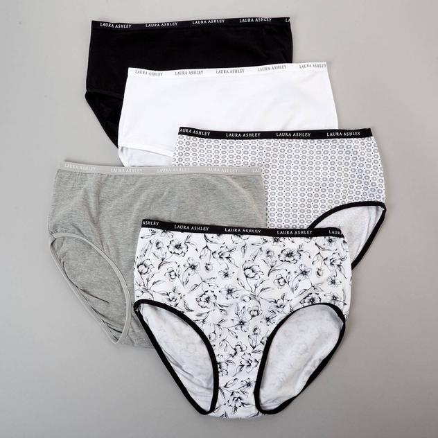 Womens Laura Ashley® 5pk. Cotton Brief Panties LS9221-5PKGL
