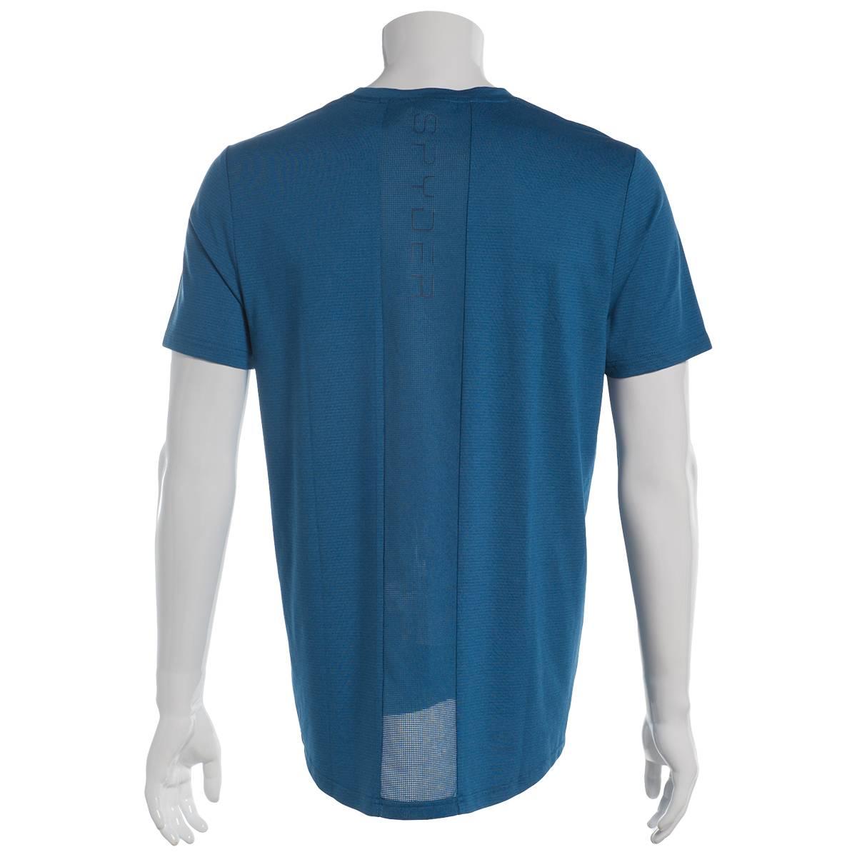 Mens Spyder Short Sleeve Jacquard Mesh Stripe Tee