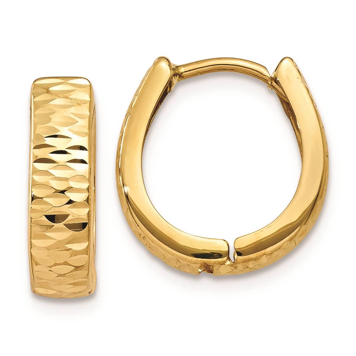 Gold Classics(tm) 14kt. Gold Textured Polished Hoop Earrings