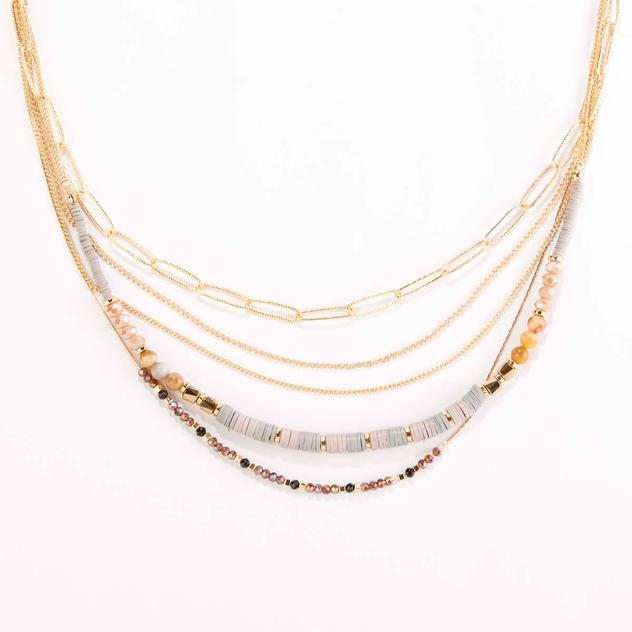 Ashley Cooper™ Chain & Beaded Multi-Strand Necklace